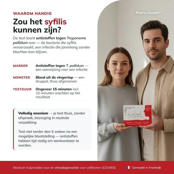 Patris Health Syfilis Zelftest – doel van de test en belangrijkste informatie