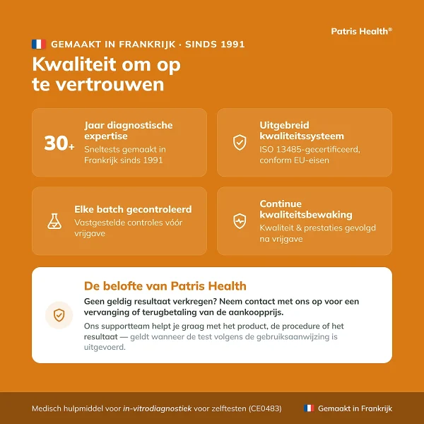 Patris Health Coeliakie Zelftest – kwaliteit en productie in Frankrijk