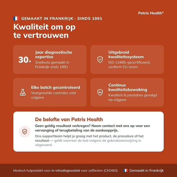 Patris Health PSA Zelftest – kwaliteit en productie in Frankrijk