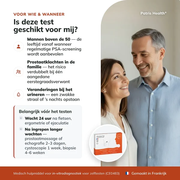 Patris Health PSA Zelftest – voor wie de test geschikt is