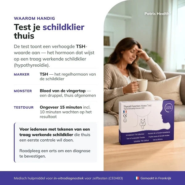 Patris Health Schildklier TSH Zelftest – doel van de test en belangrijkste informatie
