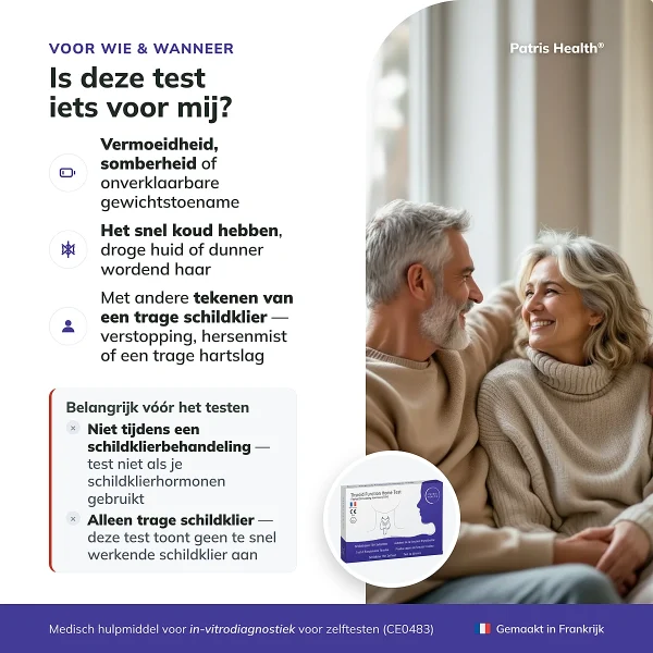 Patris Health Schildklier TSH Zelftest – voor wie de test geschikt is