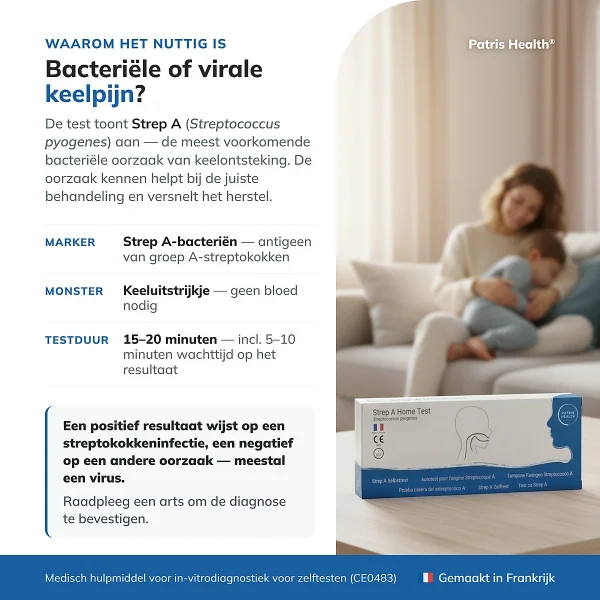 Strep A-thuistest als eerste controle bij vermoeden van Strep A