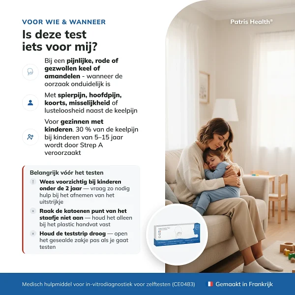 Wanneer een Strep A-thuistest geschikt kan zijn