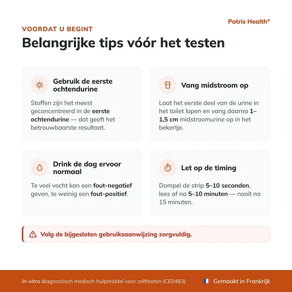 Belangrijke tips voor het gebruik van de Patris Health Nierfunctie Zelftest
