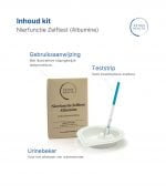 Kit Inhoud van de Patris Health® Nierfunctie Zelftest (Albumine).