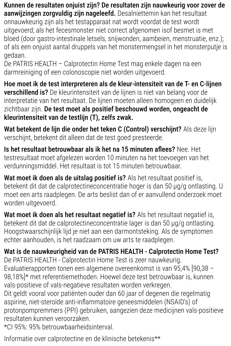 Gebruiksaanwijzing van de Calprotectine Zelftest van Patris Health – over de test, vragen en antwoorden (deel 2)