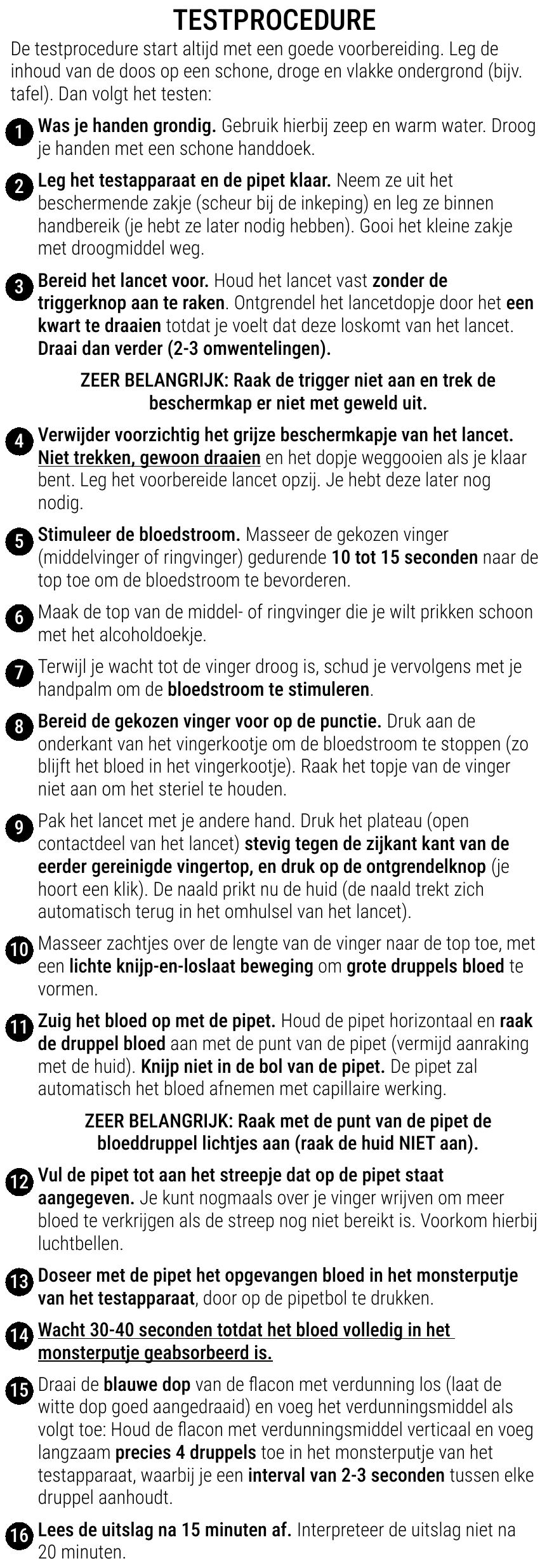 Gebruiksaanwijzing van de Coeliakie Zelftest van Patris Health – de testprocedure