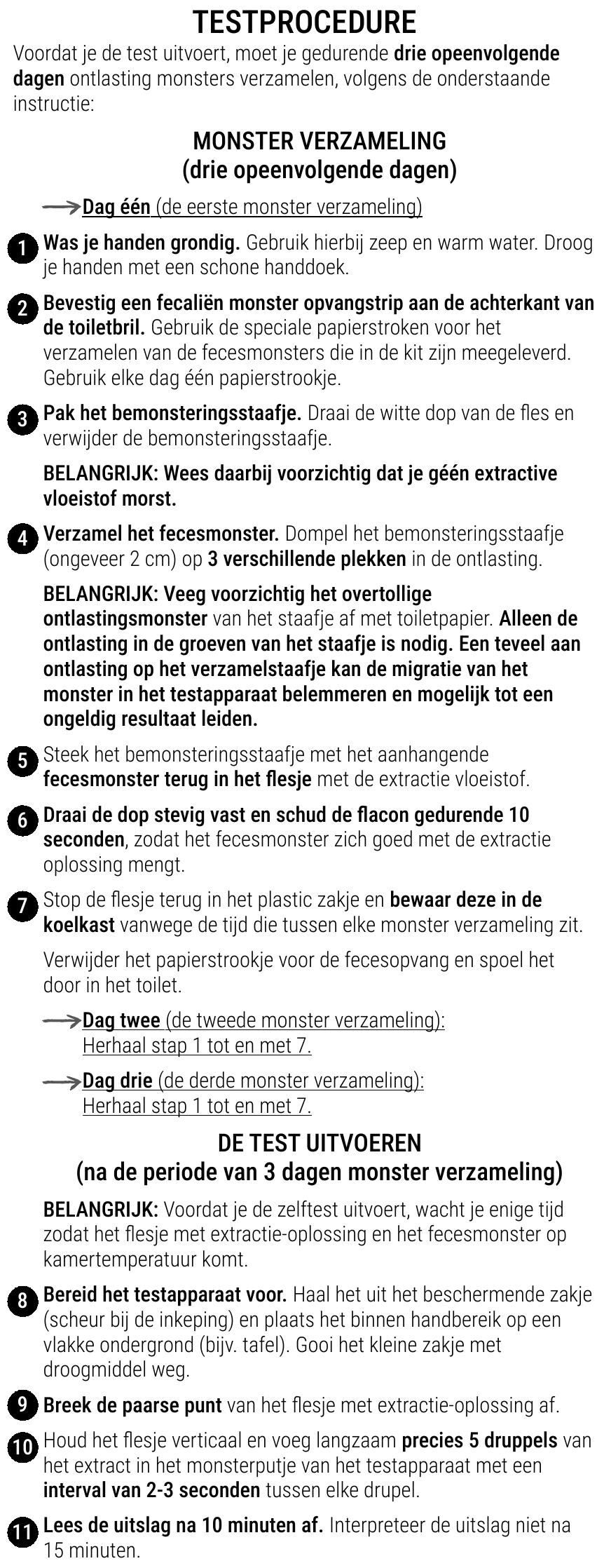 Gebruiksaanwijzing van de Immunochemische Fecale Occult Bloedtest van Patris Health – de testprocedure